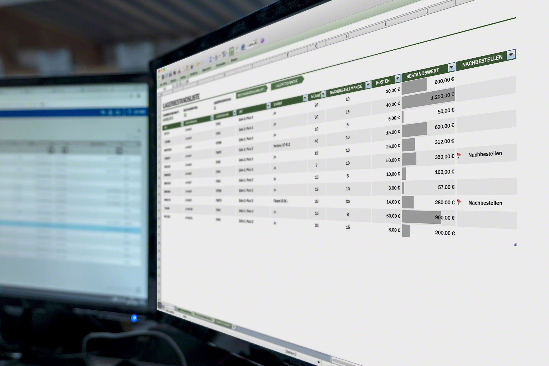 Viele Unternehmen verwenden Excel-Vorlagen, um ihren Bestand im Lager zu erfassen