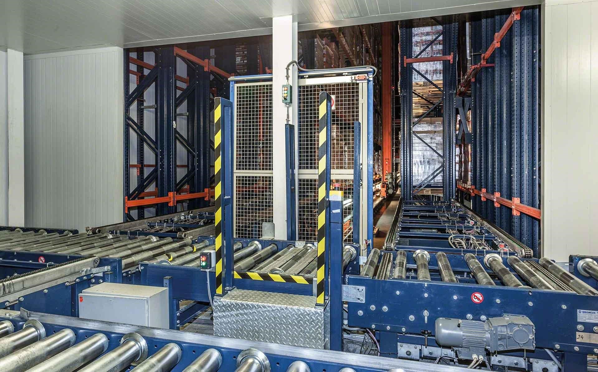 Förderkreislauf und automatische Kommissionierung im Lager von Delaviuda Förderkreislauf und automatische Kommissionierung im Lager von Delaviuda