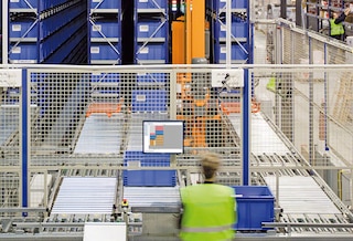 An item is collected using the picking software