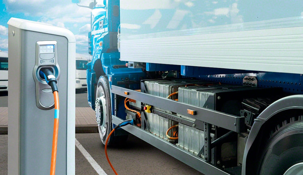 Die Nutzung nachhaltiger Transportmittel wie Elektro-Lkw unterstützt die grüne Logistik