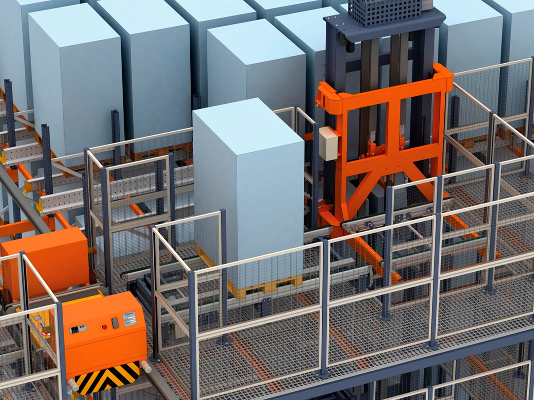 Automatisches Pallet Shuttle mit Verfahrwagen:  hohe Lagerkapazität und  Zykluszahl