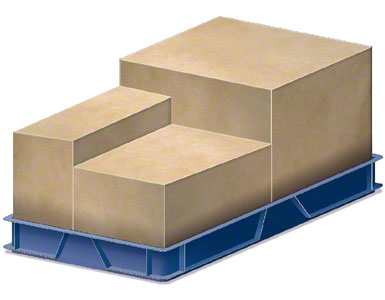 Ein Behälter, in dem sich die vom Lieferanten geschickten Verpackungskisten befinden. 