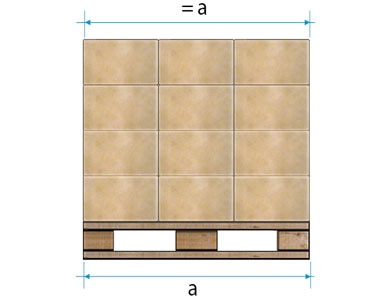 Korrekt geformte Palette