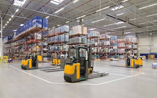 Using material handling equipment to move goods 