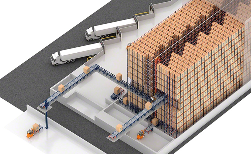 AlzChems Lager mit automatischem Pallet-Shuttle-System in Trostberg (Deutschland)