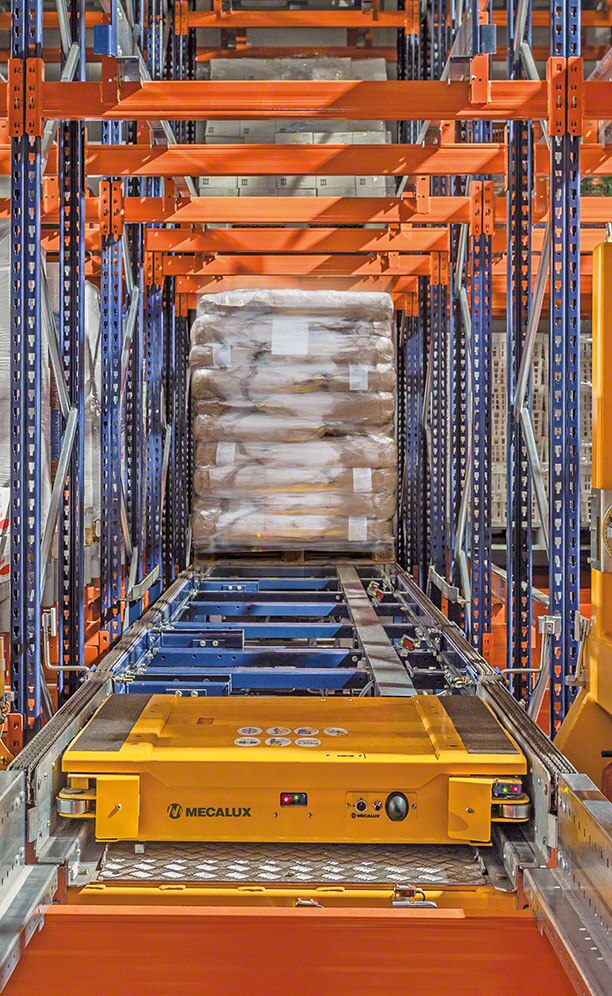 Regale, die mit dem automatischen Pallet-Shuttle-System von ANL beladen werden