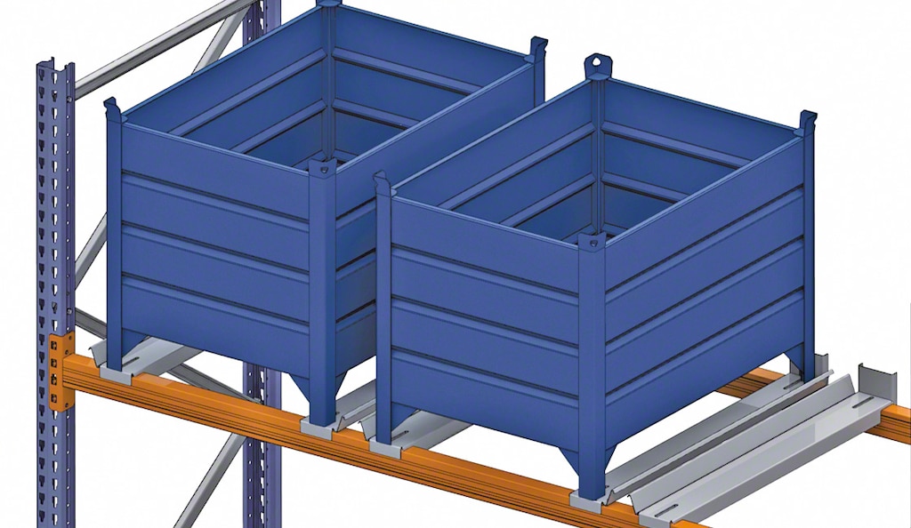 Die Containerhalterung ist ein Metallprofil, das angebracht wird, um die Sicherheit des gelagerten Containers zu gewährleisten