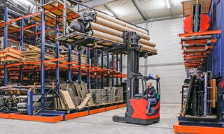 A side loader forklift is a type of handling equipment that streamlines the flow of long materials A side loader forklift is a type of handling equipment that streamlines the flow of long materials