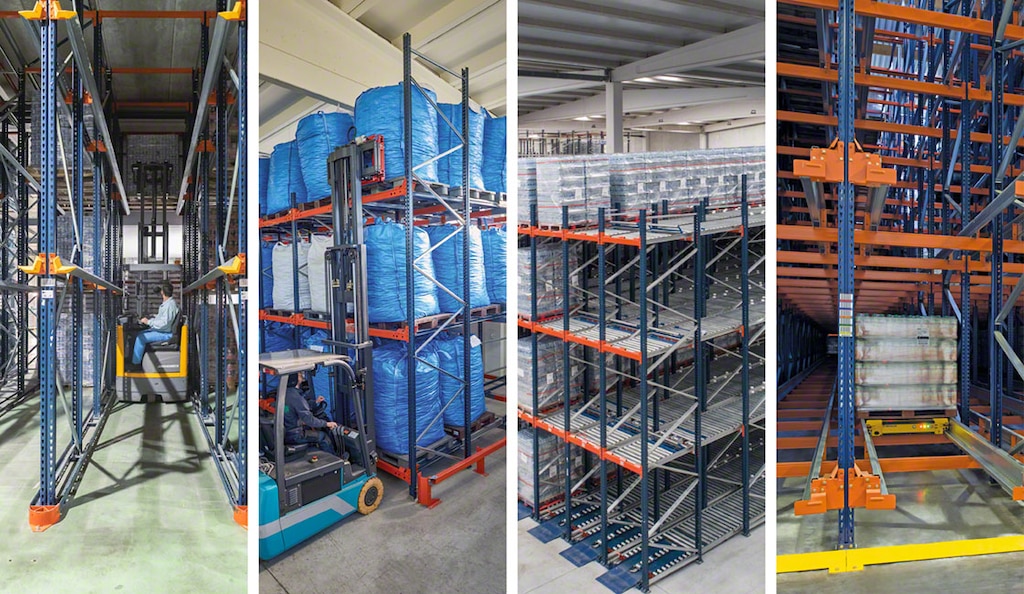 Vier Systeme für Kompaktlagerung: Einfahrregale, Push-Back, Durchlaufregale und Pallet Shuttle