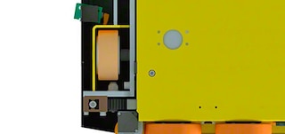 Das 3D Shuttle verfügt über 4 Laufräder im Gang