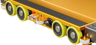 Das 3D Shuttle verfügt über 8 Laufräder im Kanal