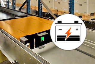 Zum Aufladen der Batterie begibt sich das 3D Shuttle zu einer der Aufladestationen