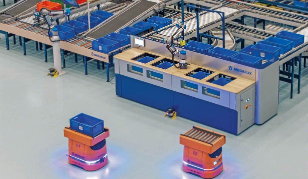 Durch das automatisierte Unit Picking entfallen die Bewegungen der Lagermitarbeiter