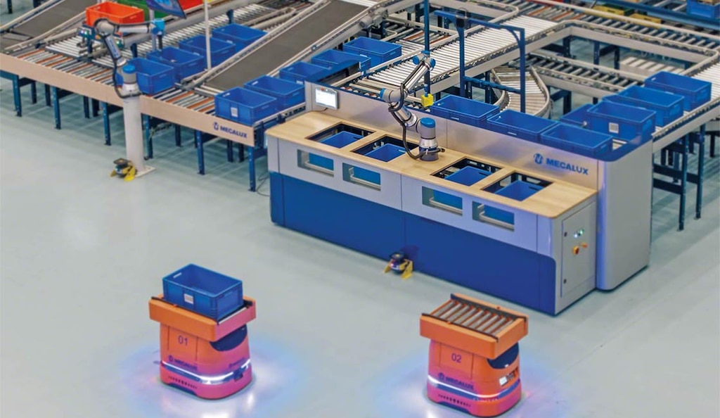 Durch das automatisierte Unit Picking entfallen die Bewegungen der Lagermitarbeiter