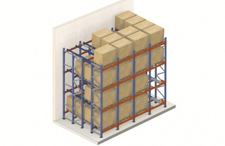Einschubregale sind Kompaktlagersysteme, bei denen der Zugriff auf die Waren über einen einzigen Gang erfolgt