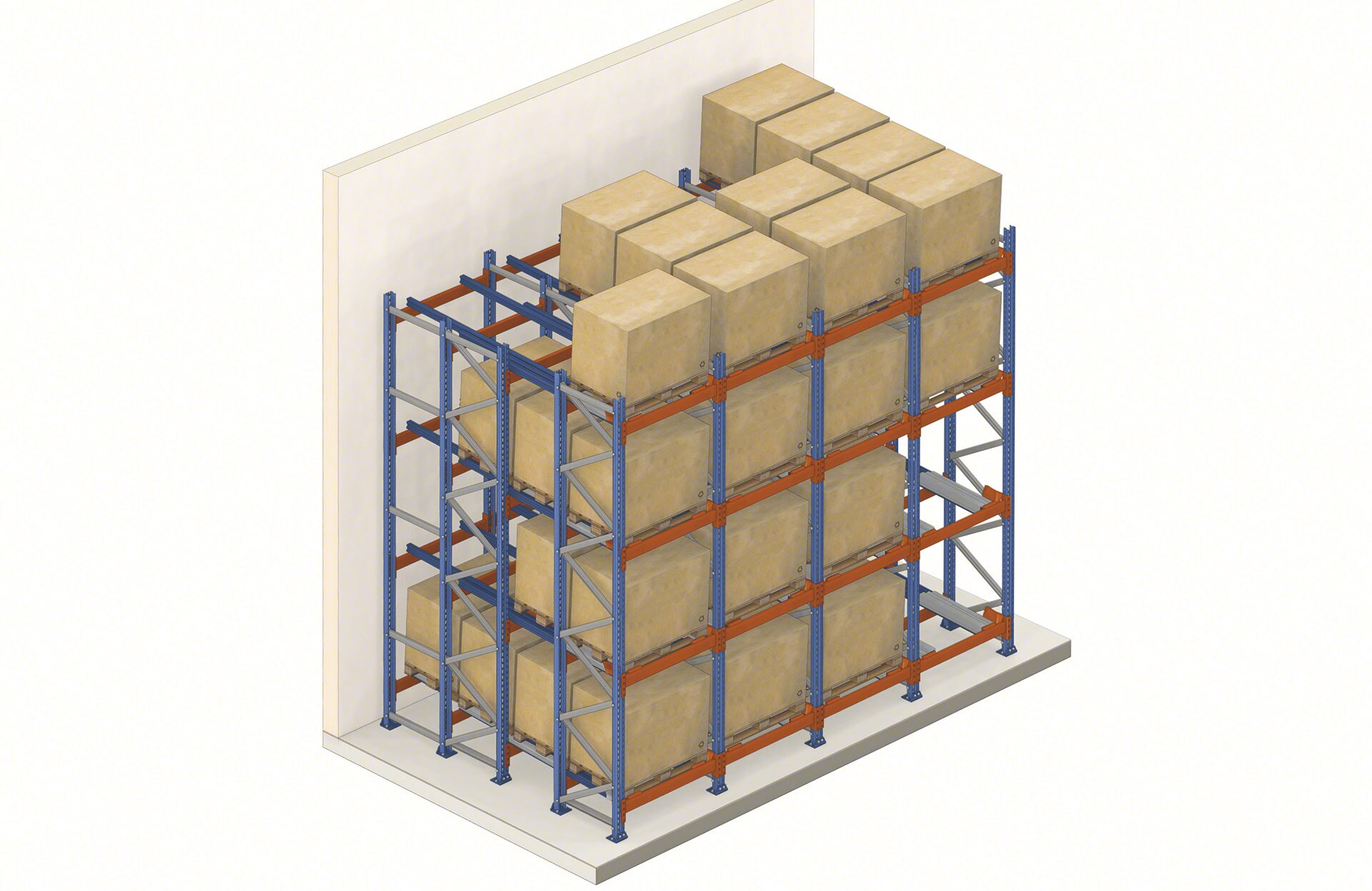 Einschubregale sind Kompaktlagersysteme, bei denen der Zugriff auf die Waren über einen einzigen Gang erfolgt