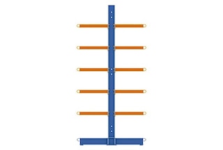 Doppelte Kragarmregale verdoppeln die Lagerkapazität im Vergleich zu den Einfachregalen