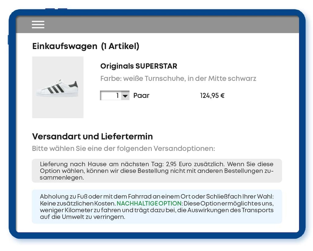 Stichprobe (Umfrage 2, hoher Preis, Informationen über Nachhaltigkeit, Aufpreis)