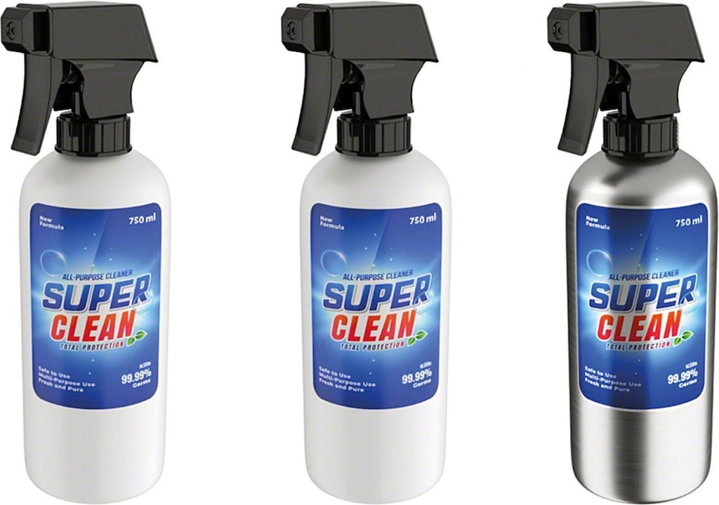 Einwegbehälter, wiederverwendbarer Kunststoff und wiederverwendbares Metall aus Studie 1