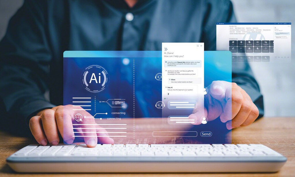 Generative KI in Easy WMS antwortet auf Anfragen mit konversationeller KI