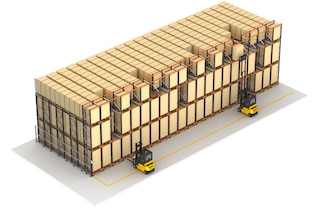 Mit dem Paletten-Shuttle kann gleichzeitig in verschiedenen Kanälen gearbeitet werden