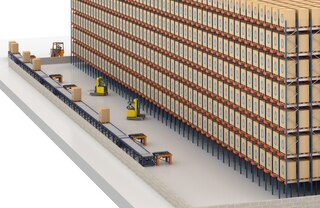 Mit Palettenförderern können einfache und gerade Fördersysteme gestaltet werden
