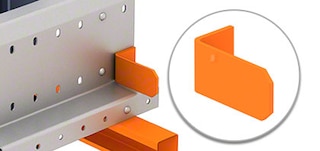 Anschläge am Schienenende an Paletten-Shuttle-Regalen