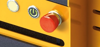 Not-Aus-Schalter des Shuttles