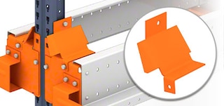 Palettenzentrier hilfe an den Paletten-Shuttle-Regalen